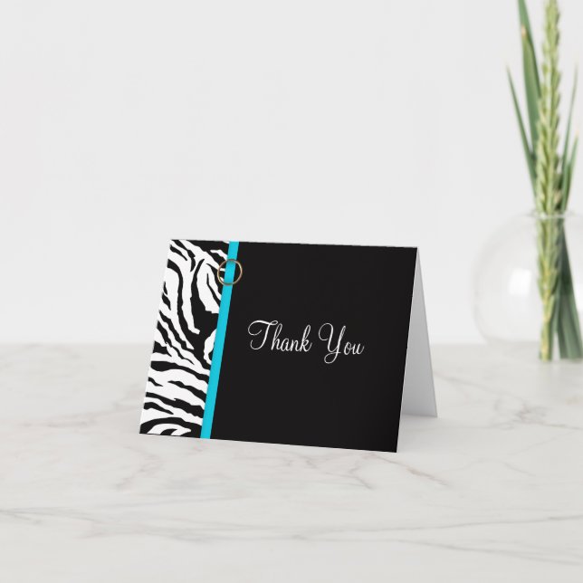Carte de remerciements vide d'impression Zebra {Bl (Devant)