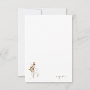Carte De Remerciements Vide personnalisé floral bohème