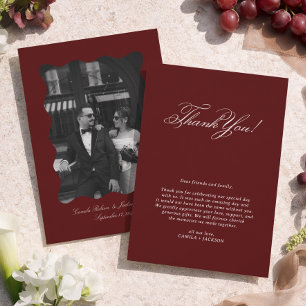 Carte De Remerciements Vieille Fortune Photo Mariage Bourgogne