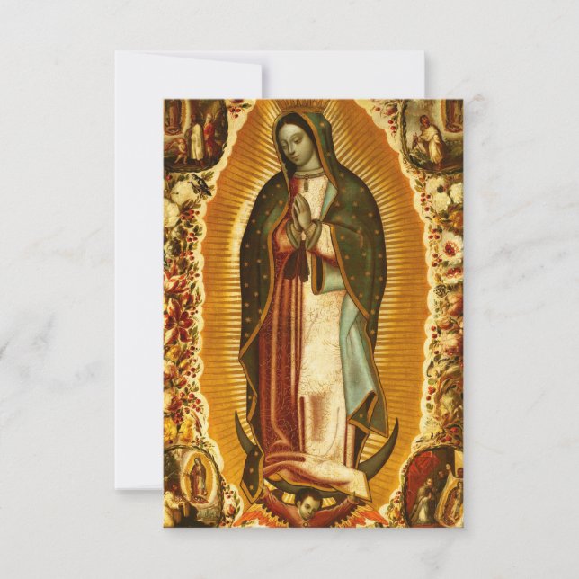 Carte De Remerciements Vierge de Guadalupe Notre Dame Marie (Devant)