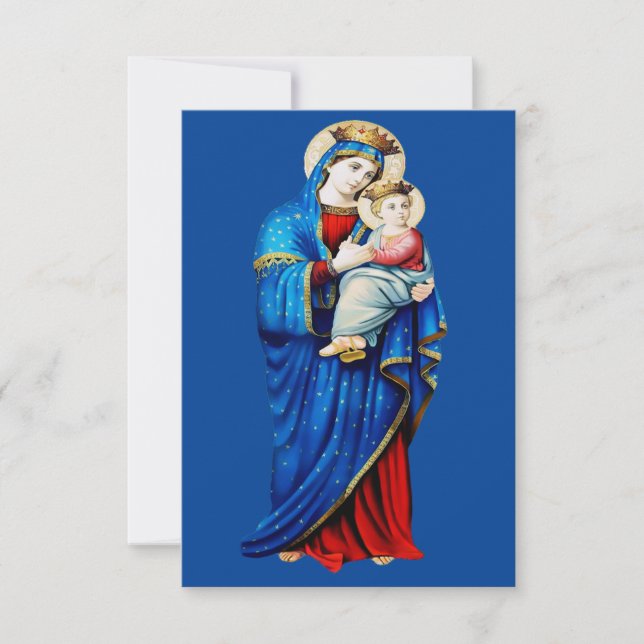 Carte De Remerciements Vierge Marie avec l'enfant Jésus (Devant)