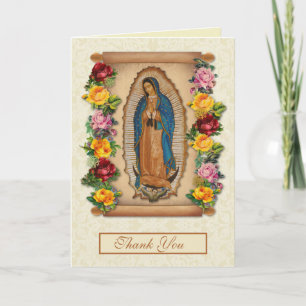 Carte De Remerciements Vierge Marie de Guadalupe condoléances funérailles