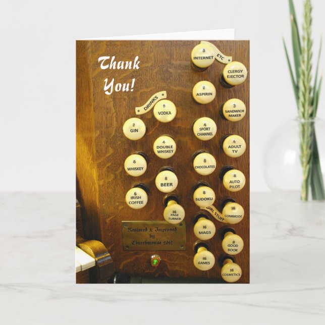 Carte de remerciements vierge - Mon organe idéal (Devant)