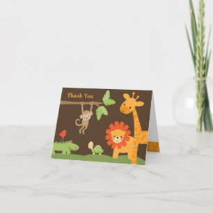 Carte De Remerciements Vierle Safari Baby Shower Note