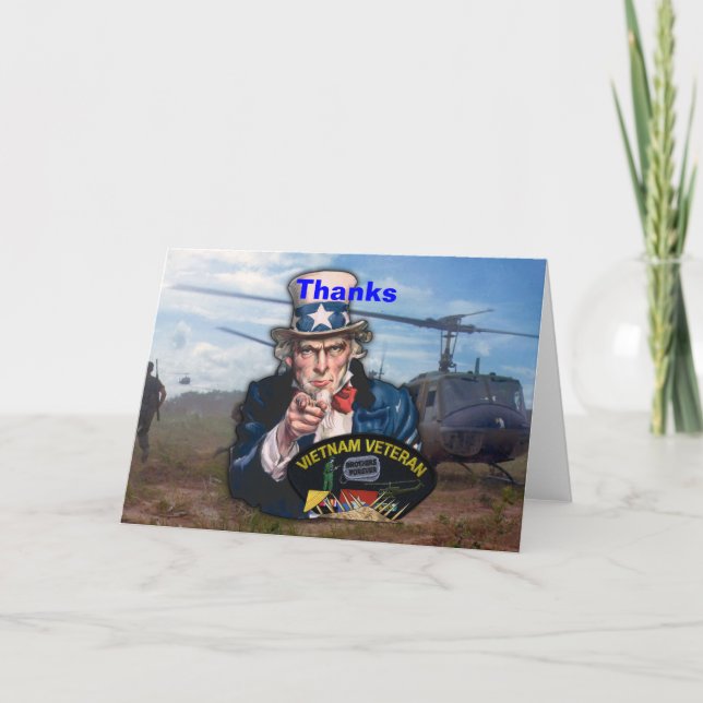 Carte De Remerciements Vietnam nam war veterans vets patch (Devant)
