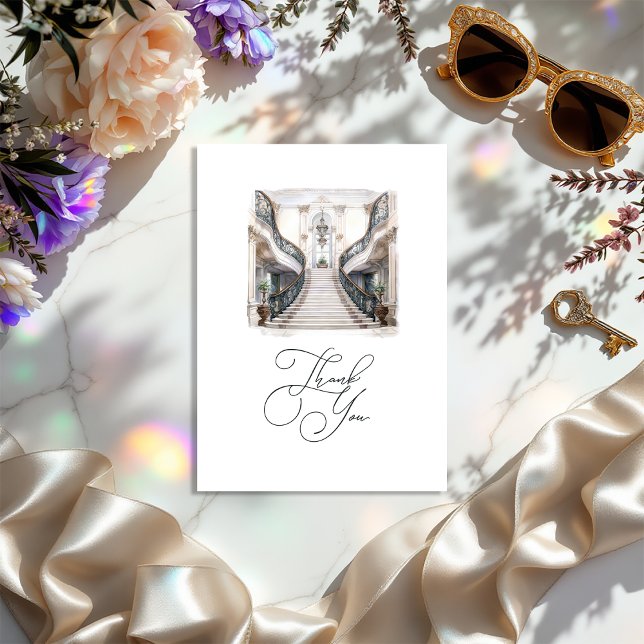 Carte De Remerciements Vieux argent esthétique de luxe photo (Old Money Aesthetic Luxury Photo Thank You Card)