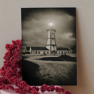Carte De Remerciements Vieux phare par une nuit de tempête