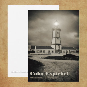 Carte De Remerciements Vieux phare par une nuit de tempête