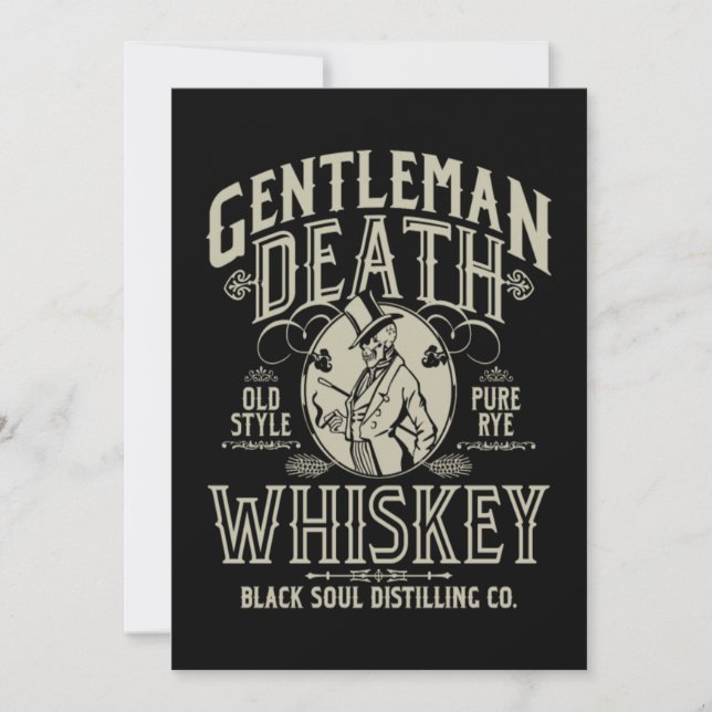 Carte De Remerciements Vieux style de mort de Gentleman Pure Rye Whiskey (Devant)