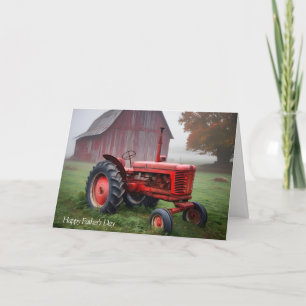 Carte De Remerciements Vieux tracteur agricole pour Fête des pères