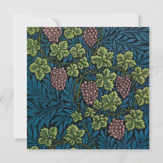 Carte De Remerciements Vignes avec grappes de raisins roses (Devant)