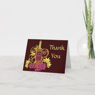 Carte De Remerciements Vin et raisins