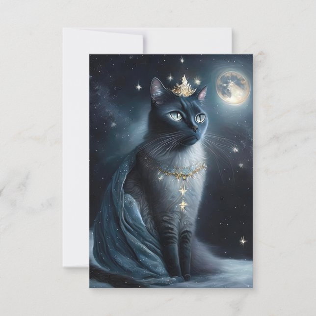 Carte De Remerciements Vinatge Royal Cat (Devant)