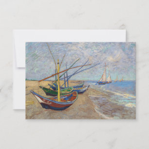 Carte De Remerciements Vincent van Gogh - Bateaux de pêche sur la plage