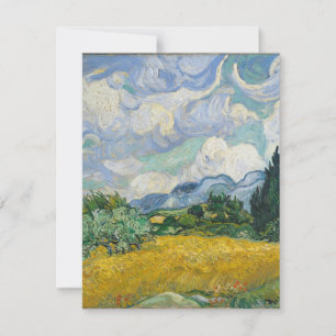 Carte De Remerciements Vincent van Gogh - Champ de blé avec cyprès