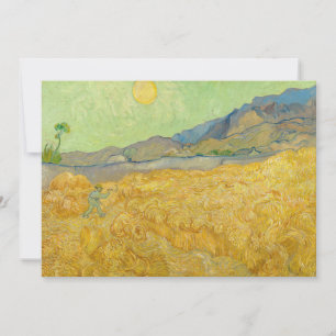 Carte De Remerciements Vincent van Gogh - Champ de blé avec un moissonneu
