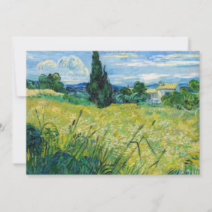 Carte De Remerciements Vincent van Gogh - Champ de blé vert avec cyprès