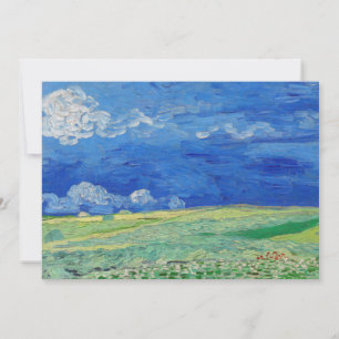 Carte De Remerciements Vincent van Gogh - Champs de blé sous des nuages o
