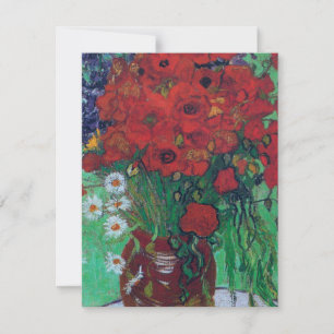 Carte De Remerciements Vincent Van Gogh - Coquelicots rouges et pâquerett