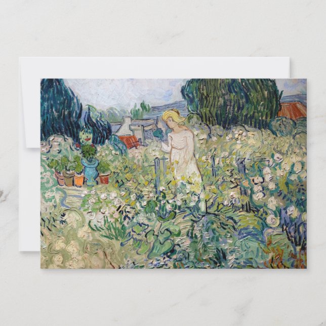 Carte De Remerciements Vincent van Gogh - Miss Gachet dans son jardin (Devant)