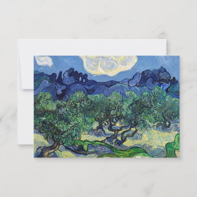 Carte De Remerciements Vincent van Gogh - Oliviers aux Alpilles (Devant)