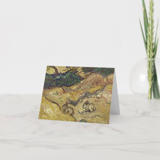 Carte De Remerciements Vincent van Gogh - Paysage avec lapins (Devant)