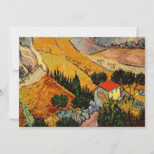 Carte De Remerciements Vincent van Gogh - Paysage, Maison et Plowman