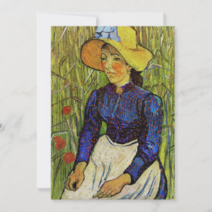 Carte De Remerciements Vincent van Gogh - Paysanne en chapeau de paille