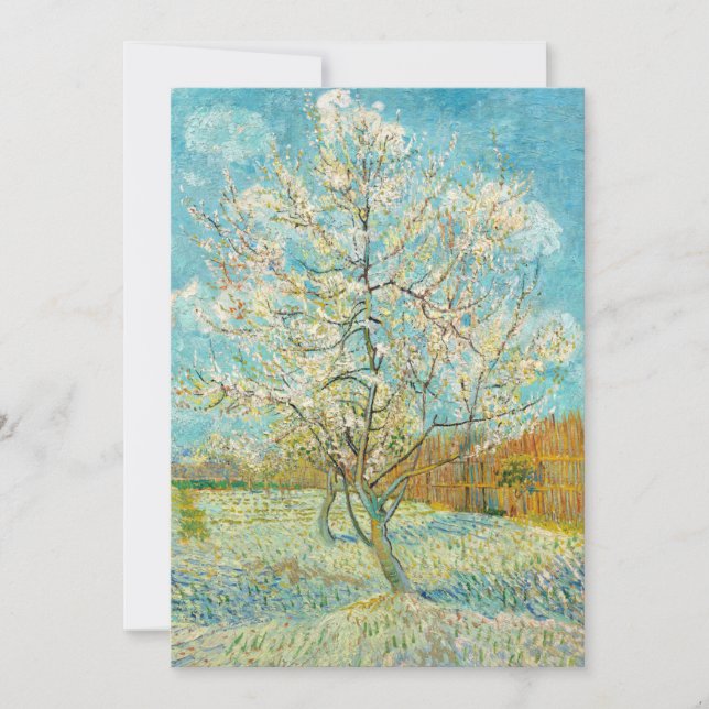 Carte De Remerciements Vincent van Gogh - Poche rose en fleurs (Devant)