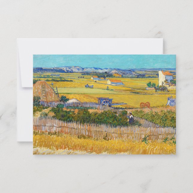 Carte De Remerciements Vincent van Gogh - Récolte à La Crau (Devant)