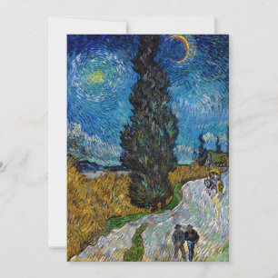 Carte De Remerciements Vincent van Gogh - Route avec cyprès et étoile