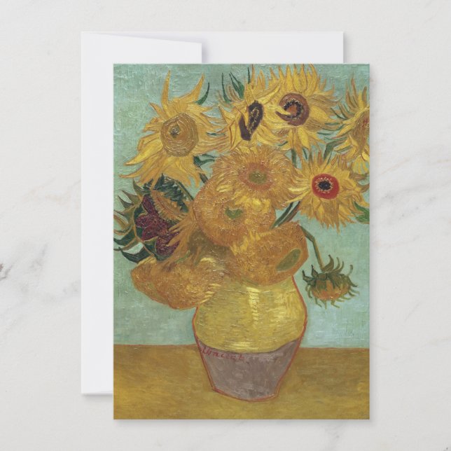 Carte De Remerciements Vincent van Gogh - tournesols, 1889 (Devant)