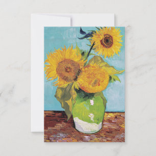 Carte De Remerciements Vincent Van Gogh - Trois tournesols dans un vase