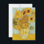 Carte De Remerciements Vincent Van Gogh - Vase avec douze tournesols<br><div class="desc">Vase avec douze tournesols / Vase avec douze douze tournesols - Vincent Van Gogh,  août 1888 - Sunflowers 1888 troisième version (F456)</div>