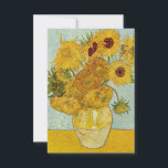 Carte De Remerciements Vincent Van Gogh - Vase avec douze tournesols<br><div class="desc">Vase avec douze tournesols / Vase avec douze douze tournesols - Vincent Van Gogh,  août 1888 - Sunflowers 1888 troisième version (F456)</div>