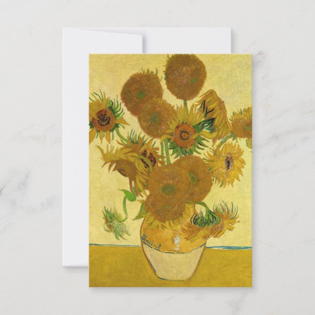 Carte De Remerciements Vincent van Gogh - Vase avec quinze tournesols (Devant)