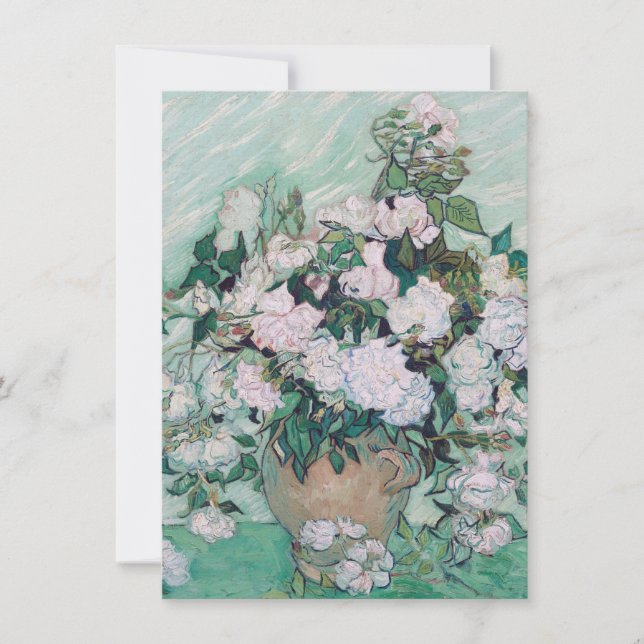 Carte De Remerciements Vincent Van Gogh - Vase avec Roses, 1890 (Devant)