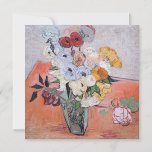 Carte De Remerciements Vincent van Gogh - Vase avec Roses & Anémones