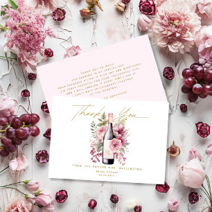 Carte De Remerciements Vino avant Vœux Élégante Fête de Mariage à l'Aquar