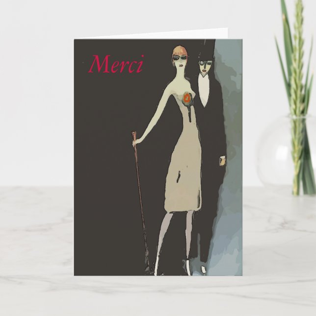 Carte de remerciements vintage (Devant)