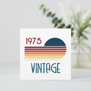 Carte De Remerciements Vintage 1975 Retro Stripe Sun 50e anniversaire