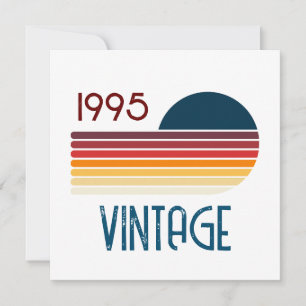 Carte De Remerciements Vintage 1995 Retro Stripe Sun 30e anniversaire
