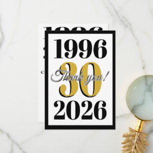 Carte De Remerciements Vintage 1996 Milestone 30e Anniversaire  