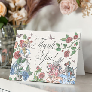 Carte De Remerciements Vintage Alice Au Pays Des Merveilles Caractères Fa