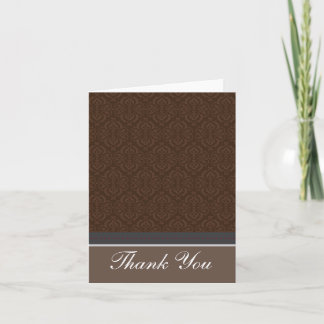 Carte de remerciements Vintage au chocolat Damask