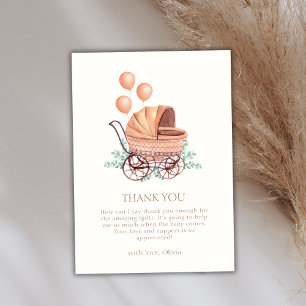 Carte De Remerciements Vintage Boho vert Poudre Baby shower balloon