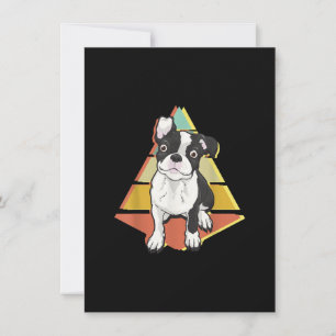 Carte De Remerciements Vintage Boston Terrier Dog Retro Distante Boston