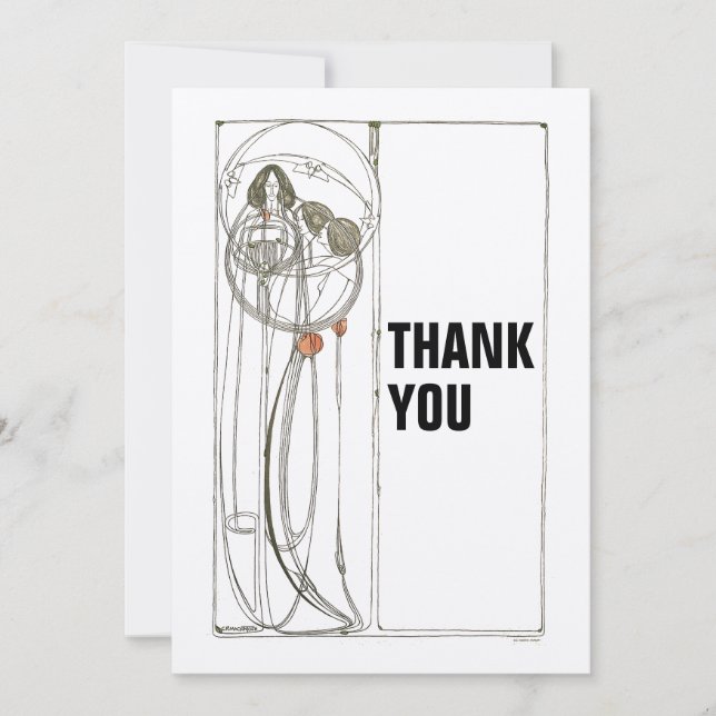 Carte De Remerciements Vintage Charles Rennie Mackintosh (Devant)