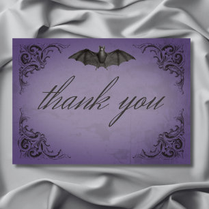 Carte De Remerciements Vintage chauve-souris jusqu'à la mort violet Maria