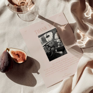 Carte De Remerciements Vintage Chic Romantique Photo Vieux Mariage argent